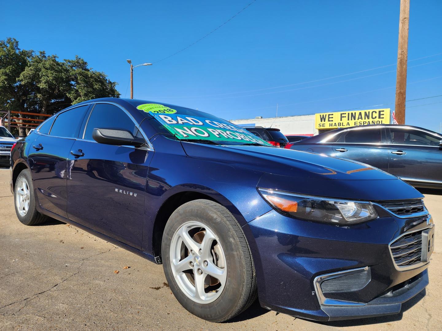 2018 DARK BLUE Chevrolet Malibu LS (1G1ZB5ST3JF) with an 1.5L L4 DOHC 16V engine, 6A transmission, located at 2660 S.Garland Avenue, Garland, TX, 75041, (469) 298-3118, 32.885551, -96.655602 - Photo#1